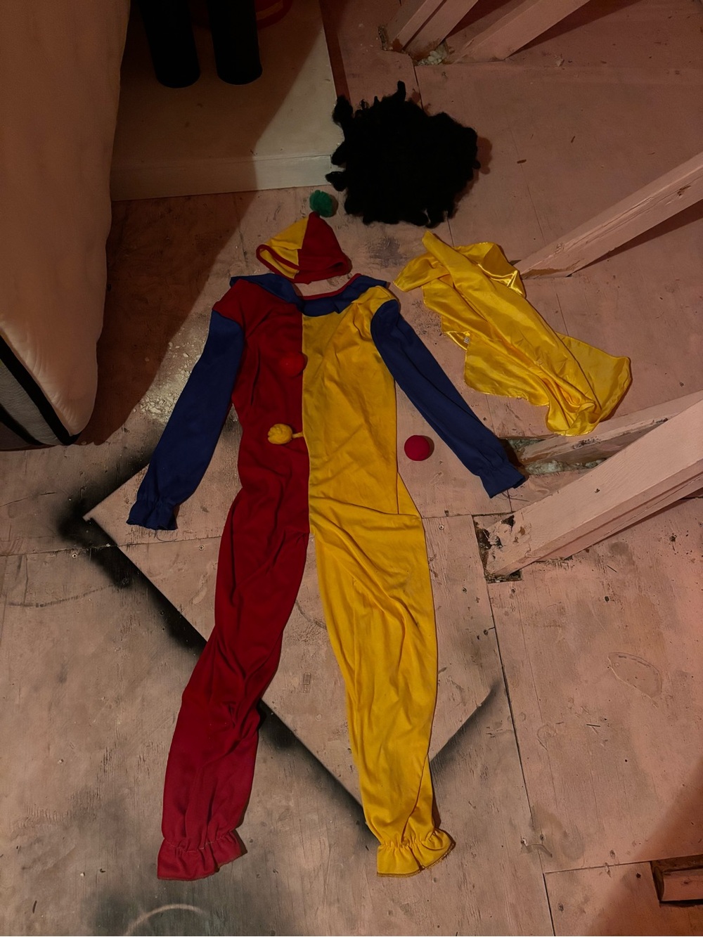 Kids Multicolor Clown Costume - Red, Yellow & Blue